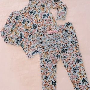 Floral Ruffle Butts PJs 12-18m